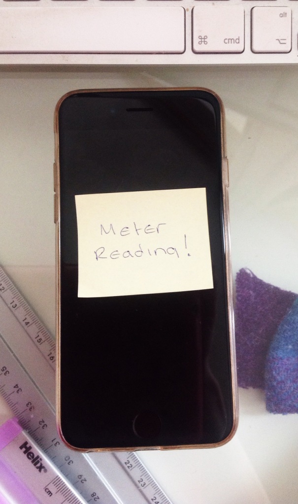 Phone reminder using a posit note
